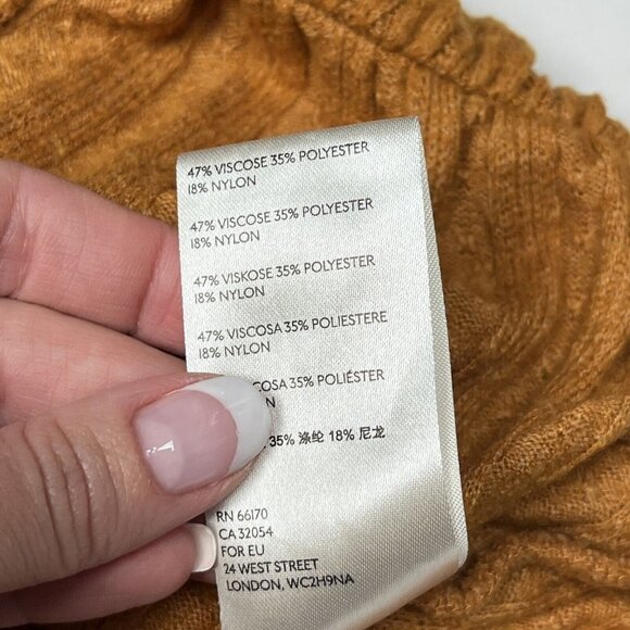 Maeve By Anthropologie omen's Mustard Wrap Top Size Small - Picture 9 of 10